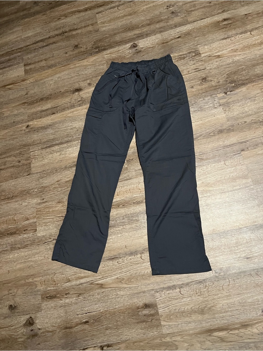 Wide-Leg Black Cargo Pants with Drawstring Waist